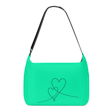 Load image into Gallery viewer, Ti Amo I love you - Exclusive Brand - Caribbean Green - Double Script Heart - Journey Computer Shoulder Bag
