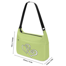 Load image into Gallery viewer, Ti Amo I love you - Exclusive Brand - Medium Spring Bud - Double White Heart - Journey Computer Shoulder Bag
