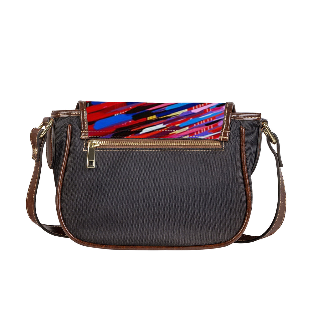 Ti Amo I love you - Exclusive Brand - Rainbow Lined Pattern  2 - Saddle Bag