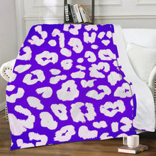 Load image into Gallery viewer, Ti Amo I love you - Exclusive Brand- Electric Violet &amp; Tutu Animal Print - Micro Fleece Blankets
