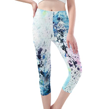 Load image into Gallery viewer, Ti Amo I love you - Exclusive Brand - Splatter - Womens / Teen Girls / Womens Plus Size -  Capri Yoga Leggings - Sizes XS-3XL
