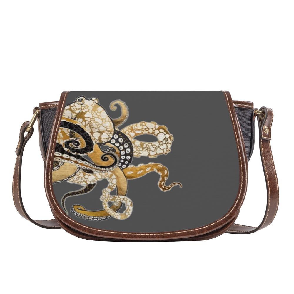 Ti Amo I love you - Exclusive Brand  - Davy's Grey - Octopus - Saddle Bag
