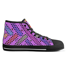 Load image into Gallery viewer, Ti Amo I love you - Exclusive Brand - Lavender - Deco Dots - High-Top Canvas Shoes - Black Soles
