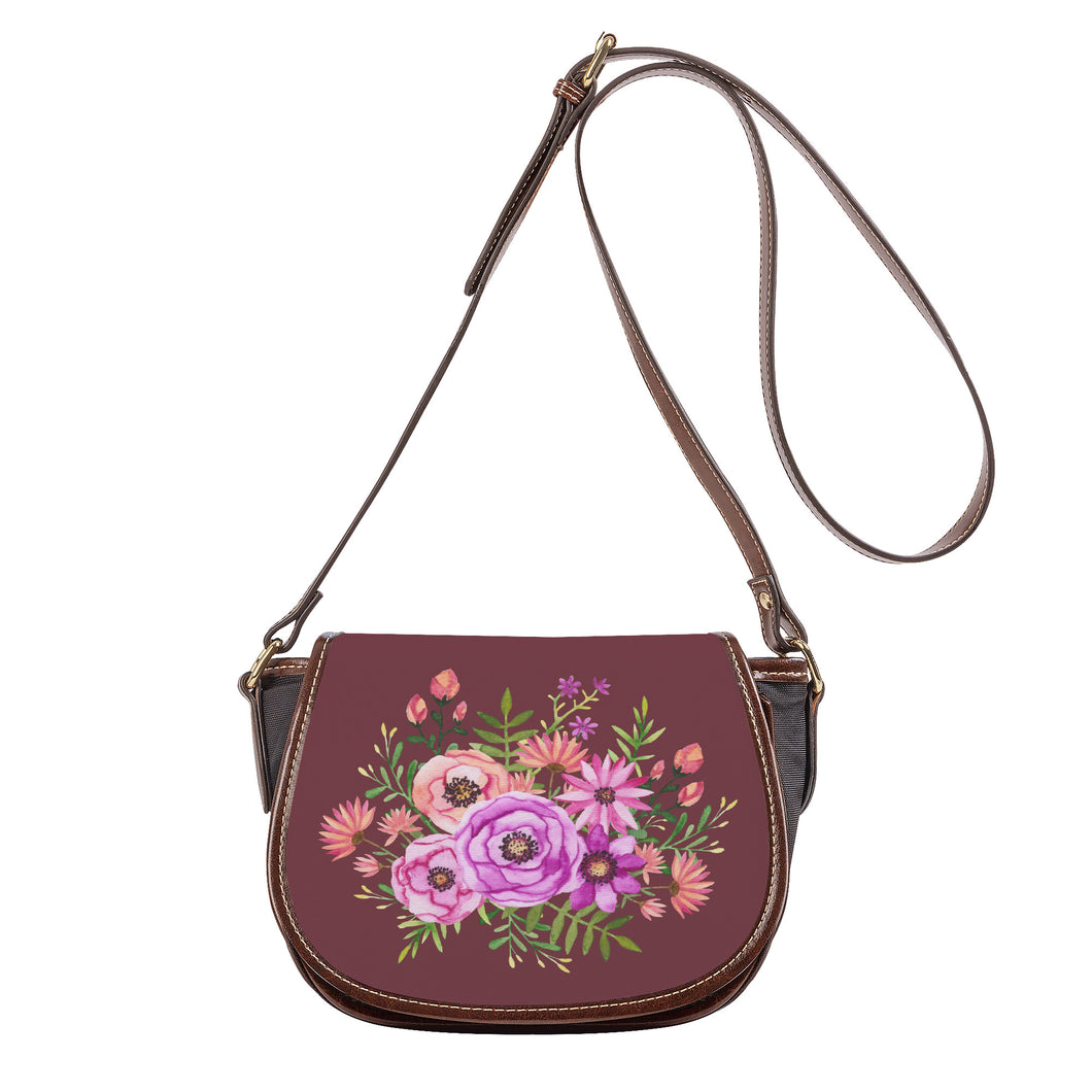 Ti Amo I love you - Exclusive Brand - Loganberry - Floral Bouquet - Saddle Bag