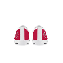 Load image into Gallery viewer, Ti Amo I love you - Exclusive Brand  - Cardinal - Double White Heart - Kids Low Top Canvas Shoes
