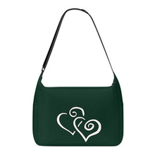 Load image into Gallery viewer, Ti Amo I love you - Exclusive Brand - Black Forest Green - Double White Heart - Journey Computer Shoulder Bag
