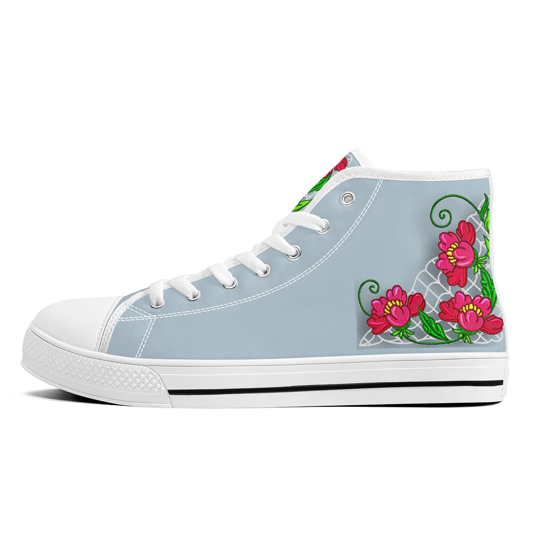 Ti Amo I love you - Exclusive Brand  - High-Top Canvas Shoes - White Soles