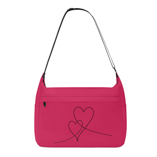Ti Amo I love you - Exclusive Brand - Cerise Red 2 - Double Script Heart - Journey Computer Shoulder Bag
