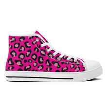 Load image into Gallery viewer, Ti Amo I love you  - Exclusive Brand  - Hollywood Cerise Leopard - High-Top Canvas Shoes - White Soles
