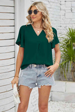 Load image into Gallery viewer, V-Neck Flutter Sleeve Blouse
