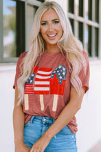 Load image into Gallery viewer, US Flag Round Neck Short Sleeve T-Shirt
