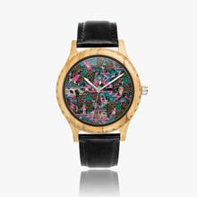 Load image into Gallery viewer, Ti Amo I love you - Exclusive Brand - Leopard &amp; Teal - Womens Designer Italian Olive Wood Watch - Leather Strap
