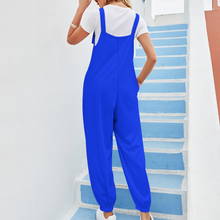 Load image into Gallery viewer, Ti Amo I love you - Exclusive Brand - Blue Blue Eyes- Womens Jumpsuit with Stylish Bow Spaghetti Straps
