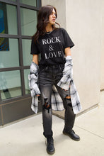 Load image into Gallery viewer, Simply Love Full Size ROCK ＆ LOVE Short Sleeve T-Shirt
