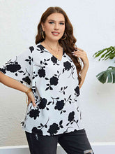 Load image into Gallery viewer, Floral V-Neck Flutter Sleeve Blouse
