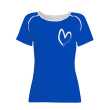 Load image into Gallery viewer, Ti Amo I love you - Exclusive Brand  - Cobalt Blue - White Heart - Women&#39;s T shirt - Sizes XS-2XL
