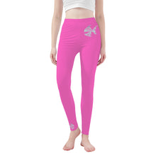 Load image into Gallery viewer, Ti Amo I love you - Exclusive Brand  - Hot Pink - Angry Fish  - Womens / Teen Girls  / Womens Plus Size  - Yoga Leggings - Sizes XS-3XL
