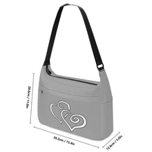 Load image into Gallery viewer, Ti Amo I love you - Exclusive Brand - Silver Chalice - Double White Heart - Journey Computer Shoulder Bag
