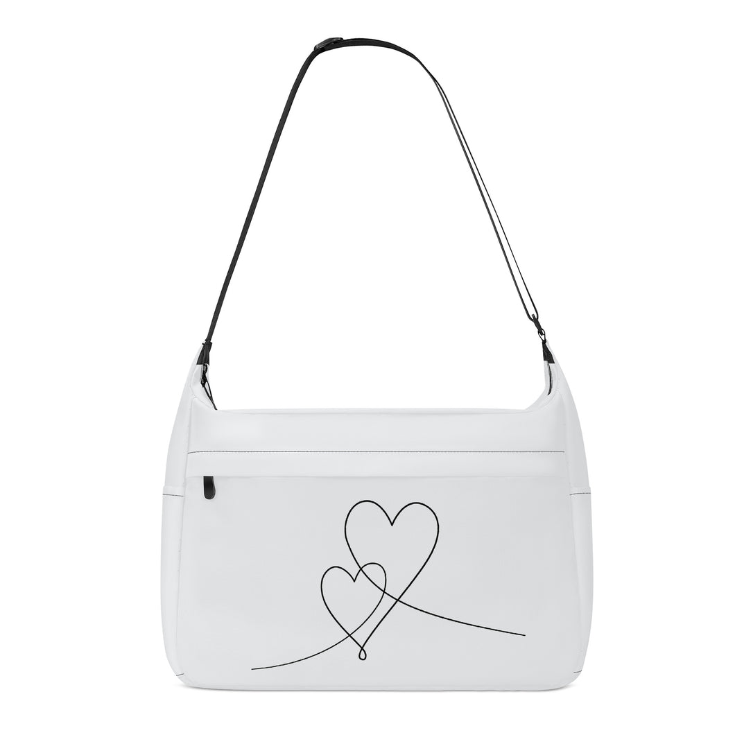 Ti Amo I love you - Exclusive Brand - Anti- Flash White - Double Script Heart - Journey Computer Shoulder Bag