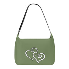 Load image into Gallery viewer, Ti Amo I love you - Exclusive Brand - Light Avocado - Double White Heart - Journey Computer Shoulder Bag
