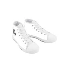 Load image into Gallery viewer, Ti Amo I love you - Exclusive Brand - White - Double Black Heart - Kids High Top Canvas Shoes
