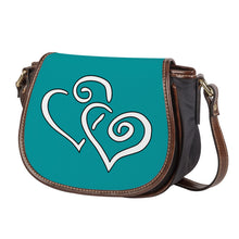 Load image into Gallery viewer, Ti Amo I love you - Exclusive Brand - Persian Green - Double White - Saddle Bag
