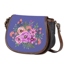 Load image into Gallery viewer, Ti Amo I love you - Exclusive Brand - Very Peri 2 - Floral Bouquet - Saddle Bag
