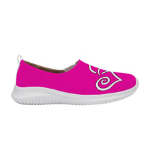 Load image into Gallery viewer, Ti Amo I love you - Exclusive Brand  - Hollywood Cerise - Double White Heart - Women&#39;s Casual Slip On Shoe
