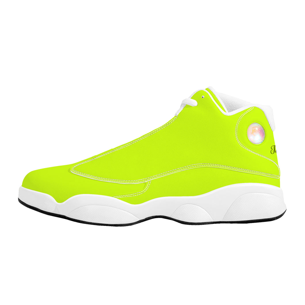 Ti Amo I love you - Exclusive Brand  -Artic Lime - Mens / Womens - Unisex  Basketball Shoes - White Laces