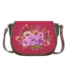 Load image into Gallery viewer, Ti Amo I love you - Exclusive Brand - Viva Magenta - Floral Bouquet - Saddle Bag
