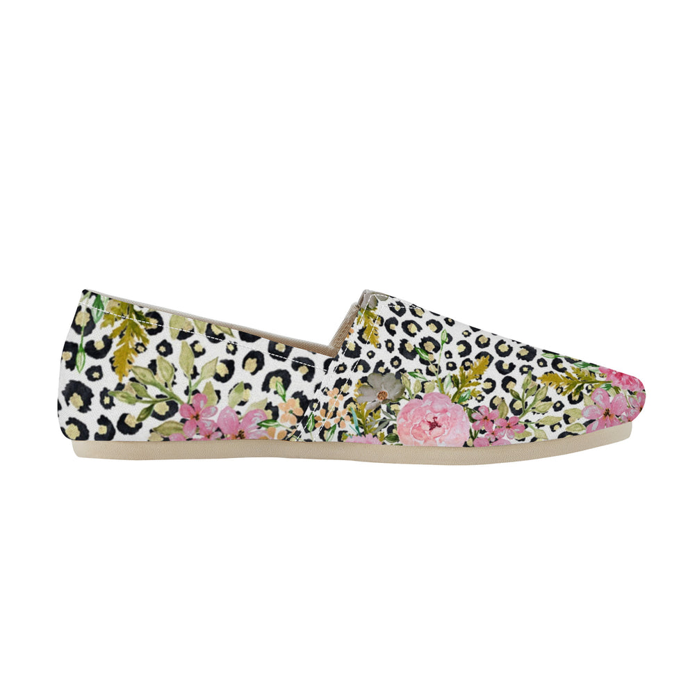 Ti Amo I love you  - Exclusive Brand  - Leopard with Flowers - Womens Casual Flats - Ladies Driving Shoes