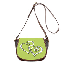 Load image into Gallery viewer, Ti Amo I love you - Exclusive Brand - Yellow Green - Double White Heart - Saddle Bag
