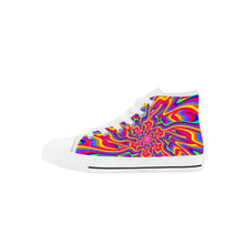 Load image into Gallery viewer, Ti Amo I love you - Exclusive Brand  - Rainbow - Kids High Top Canvas Shoes
