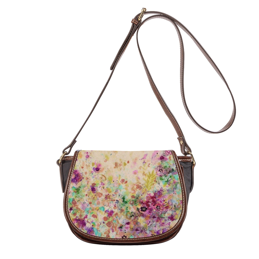 Ti Amo I love you - Exclusive Brand - Almond Floral Pattern - Saddle Bag