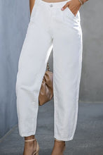 Load image into Gallery viewer, White - High-Waist Straight Jeans
