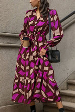 Load image into Gallery viewer, Printed Tied Pocketed Lantern Sleeve Dress
