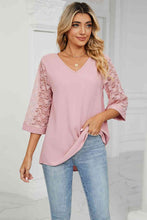 Load image into Gallery viewer, V-Neck Three-Quarter Sleeve Top
