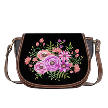 Load image into Gallery viewer, Ti Amo I love you - Exclusive Brand - Black - Floral Bouquet - Saddle Bag
