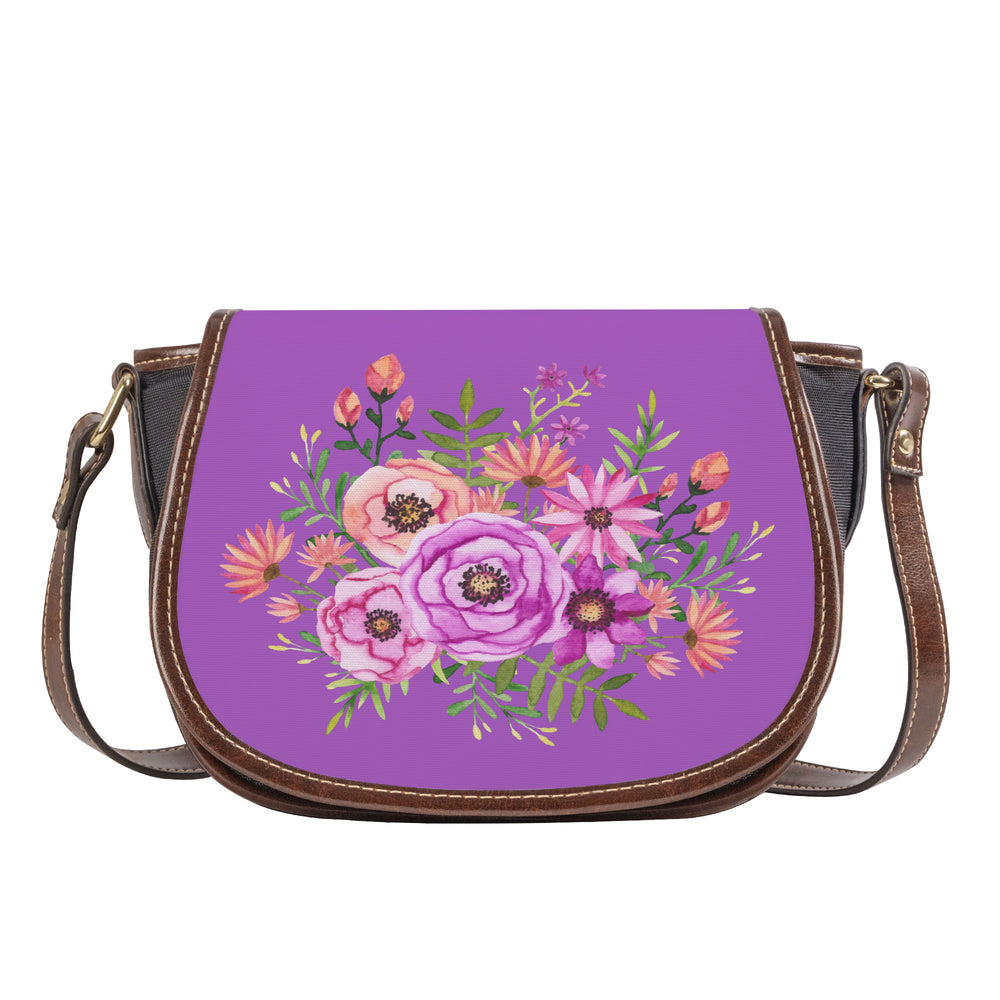 Ti Amo I love you - Exclusive Brand - Amethyst 2 - Floral Bouquet - Saddle Bag