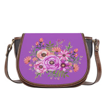 Load image into Gallery viewer, Ti Amo I love you - Exclusive Brand - Amethyst 2 - Floral Bouquet - Saddle Bag
