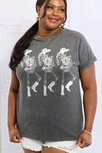 Load image into Gallery viewer, Simply Love Full Size Triple Skeletons Graphic Cotton Tee
