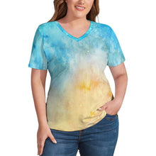 Load image into Gallery viewer, Ti Amo I love you - Exclusive Brand - Womens Plus Size V-Neck Short Sleeve Ladies T-Shirts - Sizes XL-4XL
