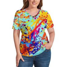 Load image into Gallery viewer, Ti Amo I love you - Exclusive Brand  - Womens / Womens Plus Size -  V-Neck Loose Short Sleeve Ladies T-Shirt - Sizes S-4XL
