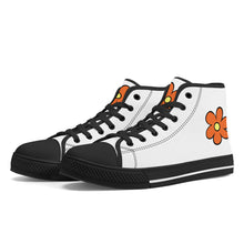 Load image into Gallery viewer, Ti Amo I love you - Exclusive Brand - Orange Flower - High-Top Canvas Shoes - Black Soles
