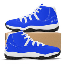 Load image into Gallery viewer, Ti Amo I love you - Exclusive Brand - Blue Blue Eyes - White Lettering - High Top Air Retro Sneakers - White
