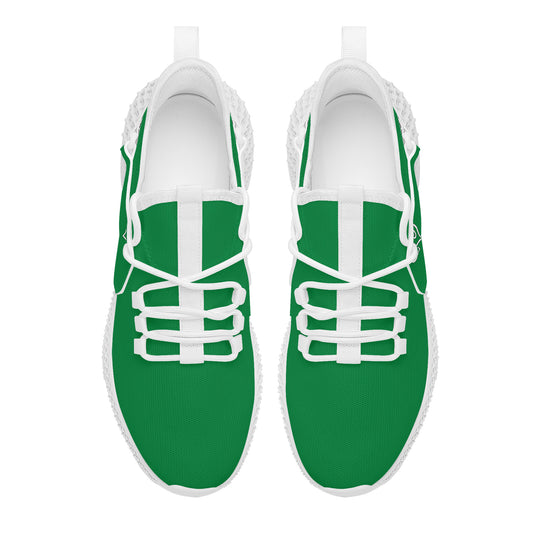 Ti Amo I love you - Exclusive Brand  - Fun Green -  Double Heart - Womens Mesh Knit Shoes - White Soles