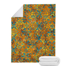 Load image into Gallery viewer, Ti Amo I love you - Exclusive Brand  - Zest &amp; Blue Chill Floral Pattern -  Micro Fleece - Blankets
