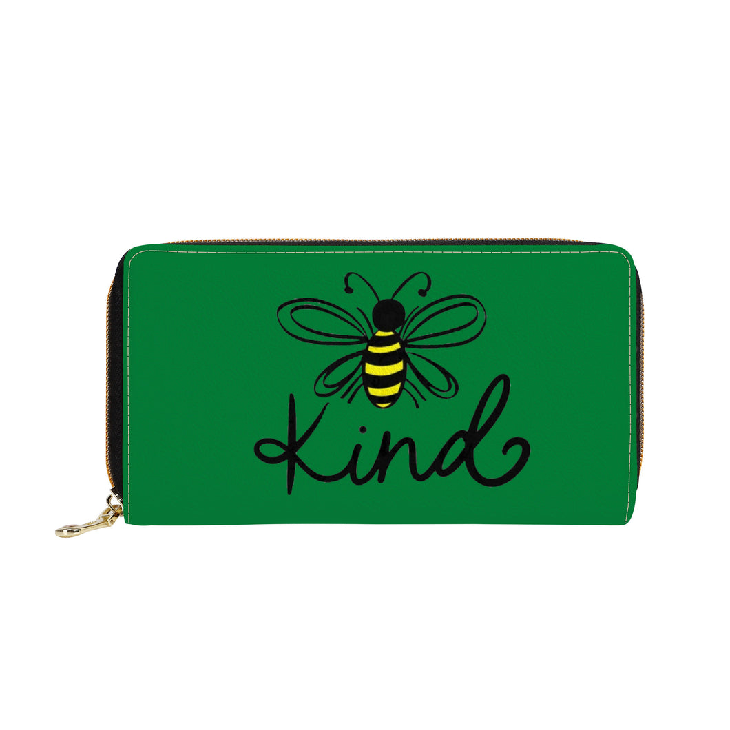 Ti Amo I love you - Exclusive Brand  - Fun Green - Bee Kind - Zipper Purse Clutch Bag