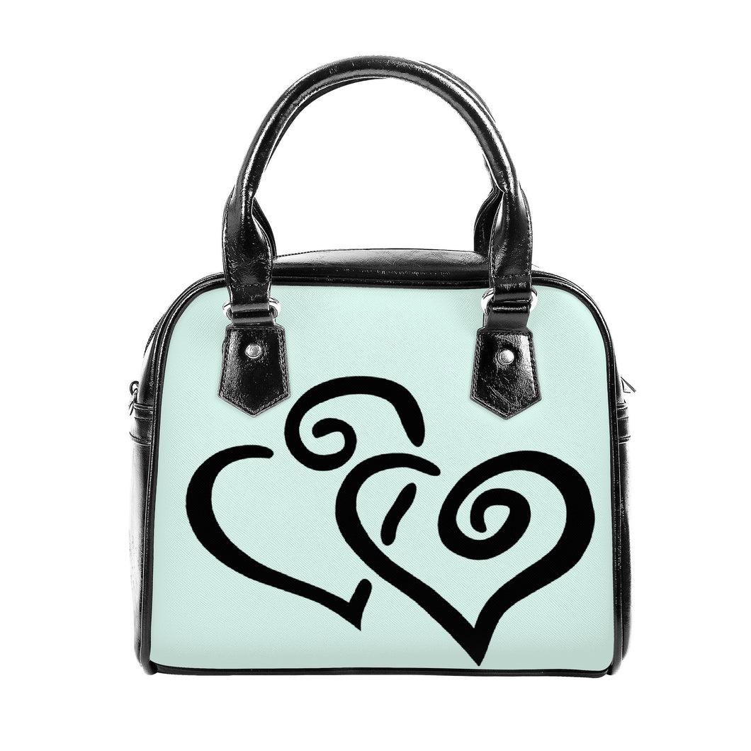 Ti Amo I love you - Exclusive Brand - White Ice - Double Black Heart -  Shoulder Handbag