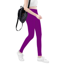 Load image into Gallery viewer, Ti Amo I love you - Exclusive Brand  - Patriarch Purple  - White Daisy -  Yoga Leggings
